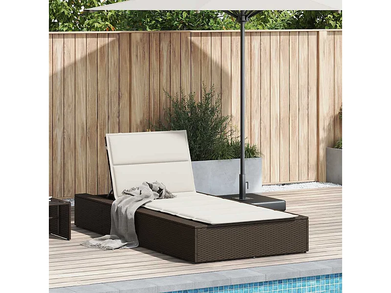 Transat avec coussin flottant marron résine tressée