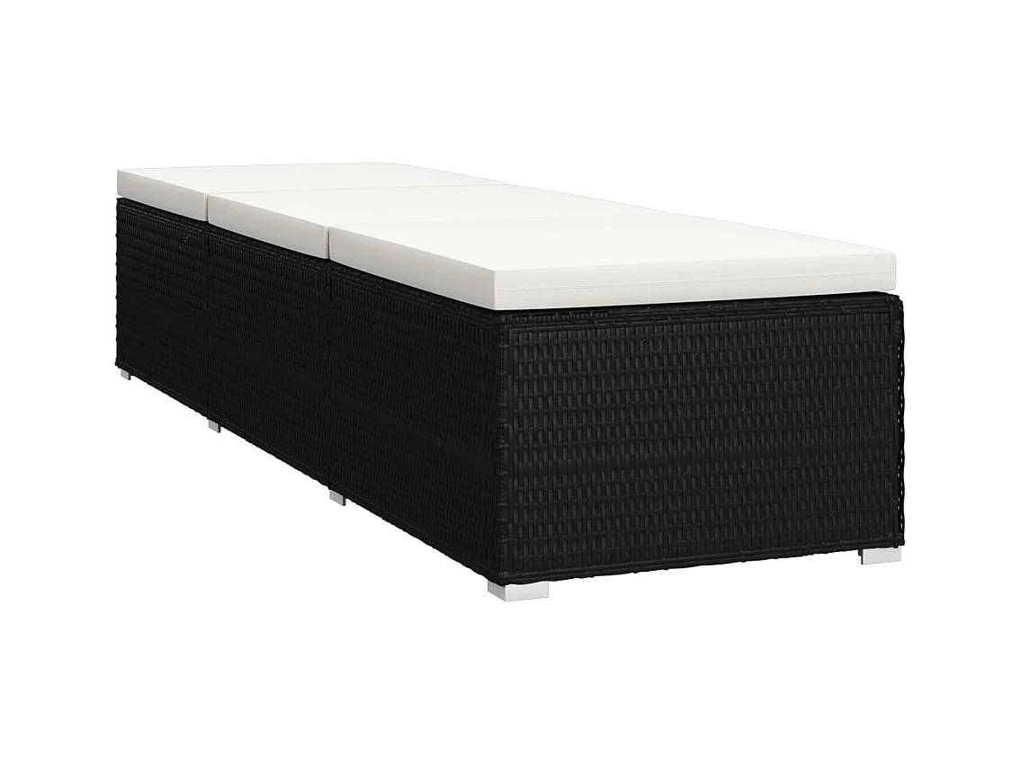 Tuinstoelen theetafel 3 stuks Poly wicker Zwart