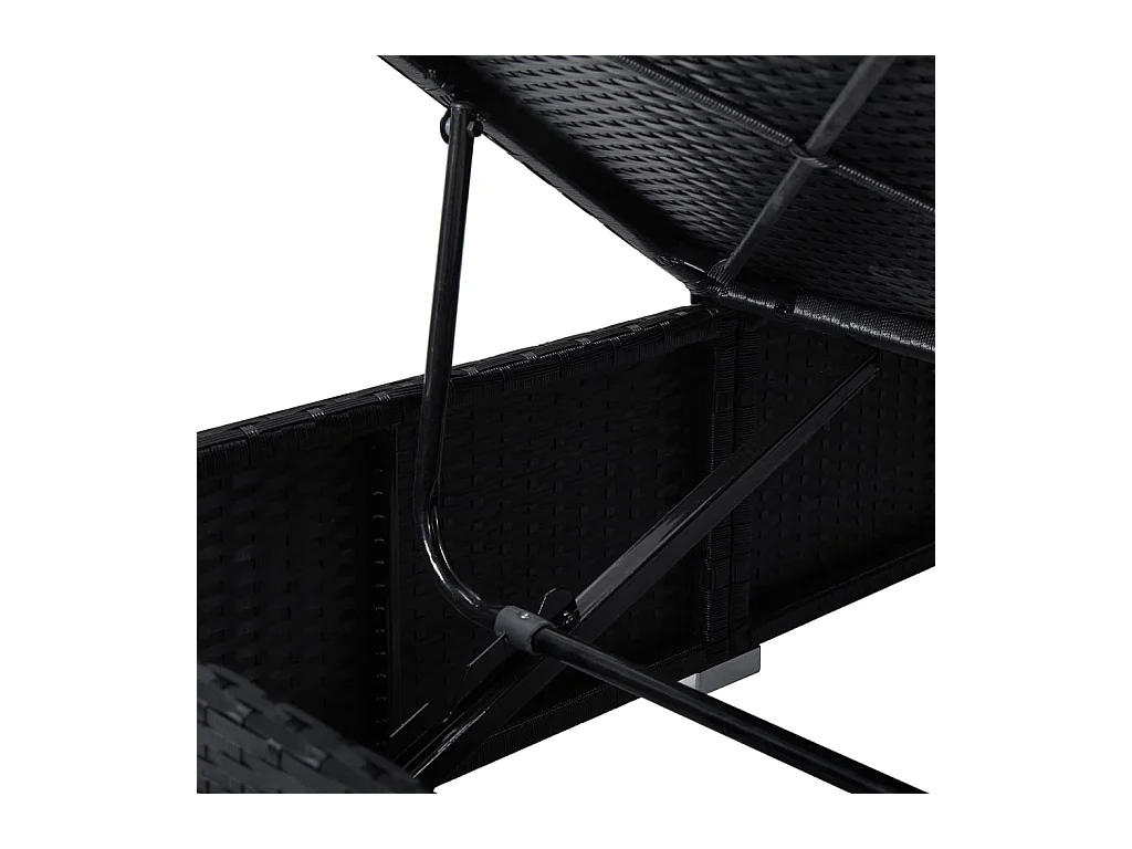 Tuinstoelen theetafel 3 stuks Poly wicker Zwart