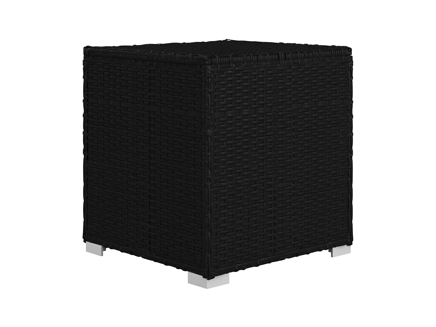 Tuinstoelen theetafel 3 stuks Poly wicker Zwart