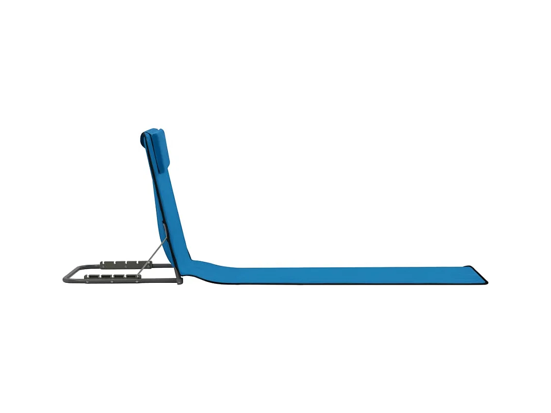 stuks opvouwbare strandmatten staal en stof blauw