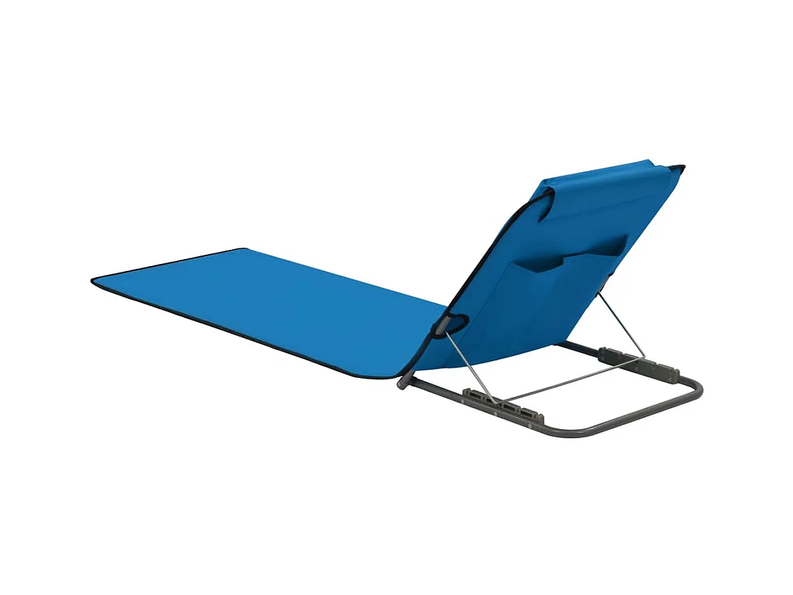 stuks opvouwbare strandmatten staal en stof blauw