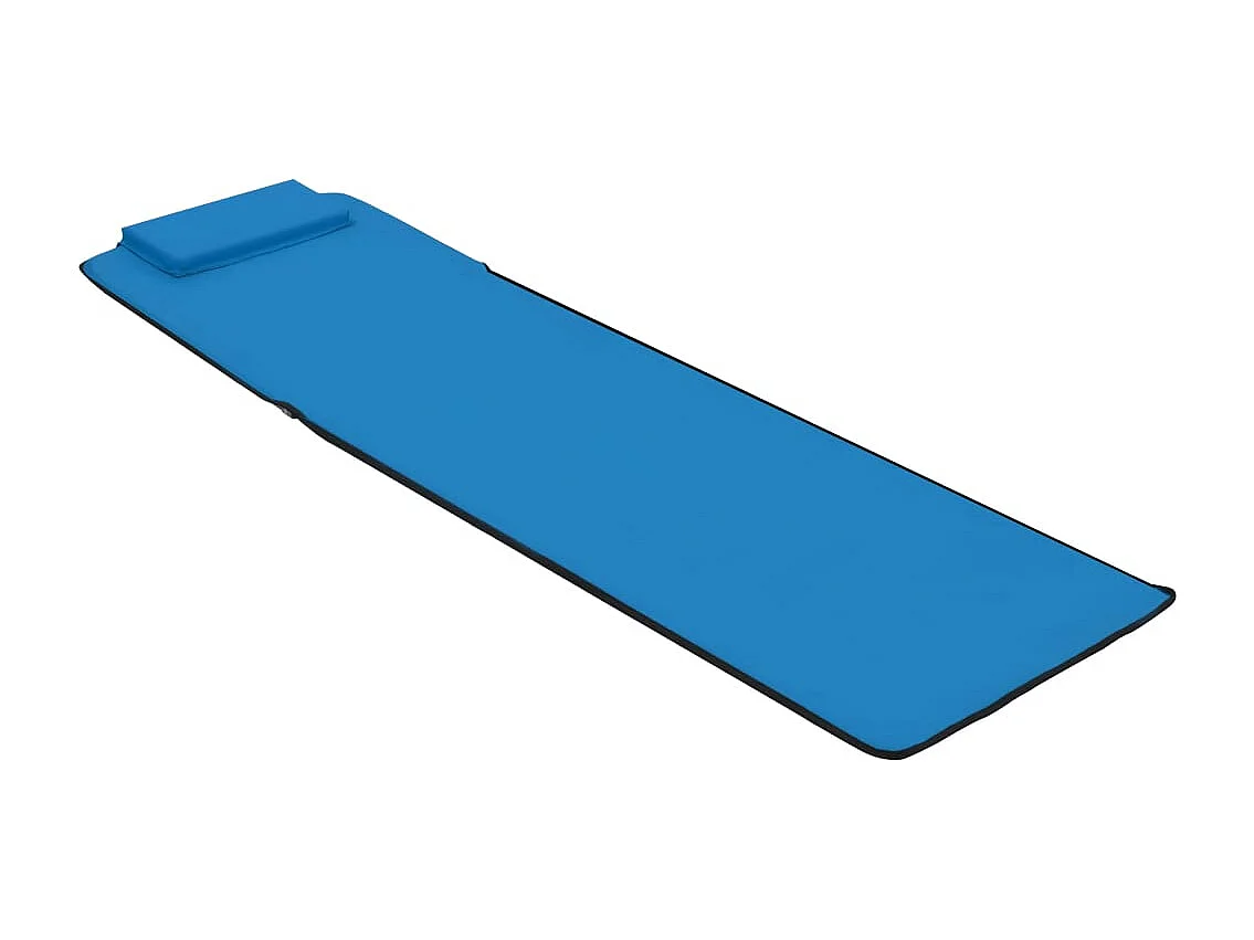 Tapis de plage pliables 2 pcs Acier et tissu Bleu