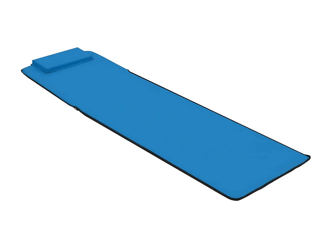 Tapis de plage pliables 2 pcs Acier et tissu Bleu