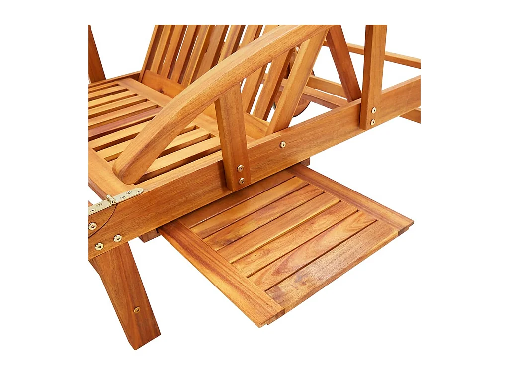 Set van 2 ligstoelen, massief acaciahout