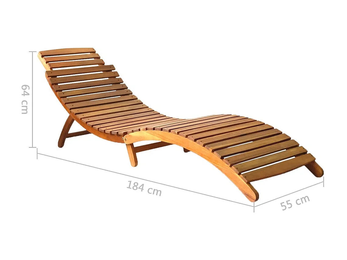 Set di 2 lettini prendisole in legno massello di acacia