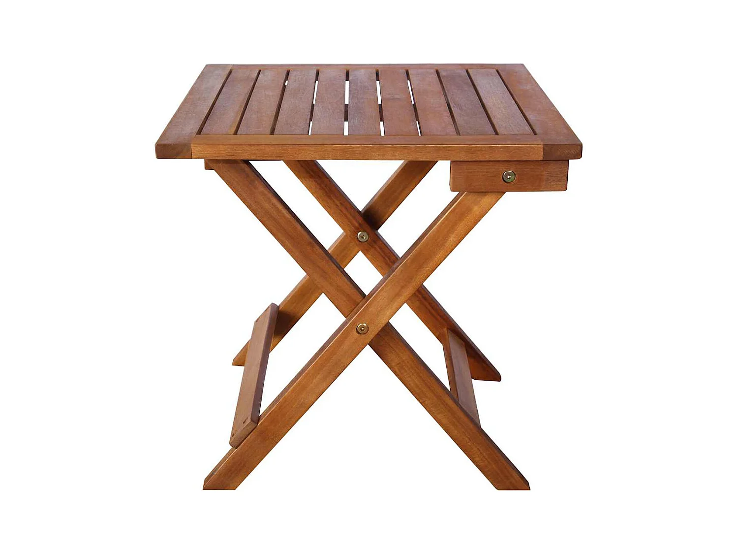 Conjunto de 2 tumbonas con mesa y cojines Madera maciza de acacia