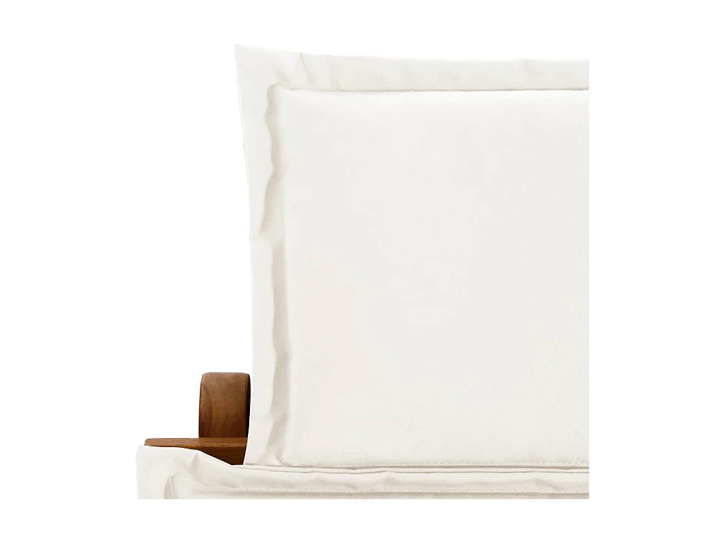 Chaise longue met kussen Massief acaciahout Crème