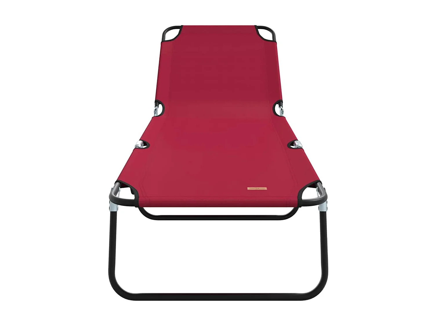 Chaise longue pliante 1-personne Rouge 56 x 189 x 87 cm tissu