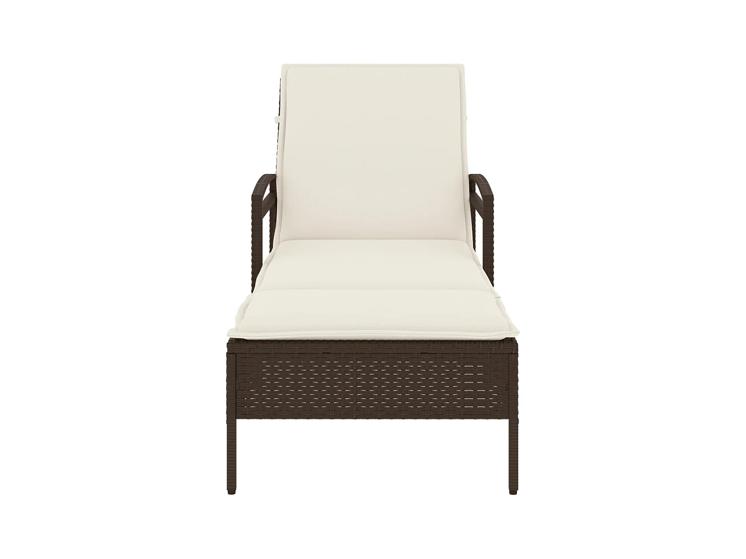 Chaise longue met bruin kussen 63x200x81 cm geweven hars