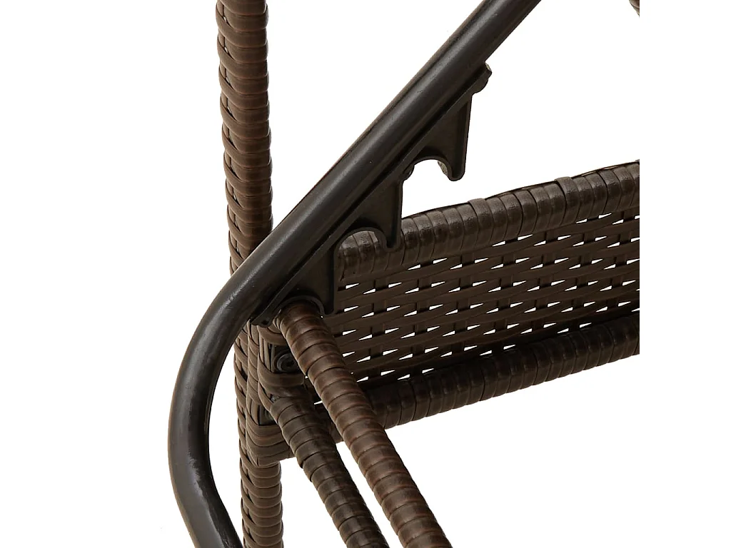 Chaise longue con cuscino marrone 63x200x81 cm resina intrecciata