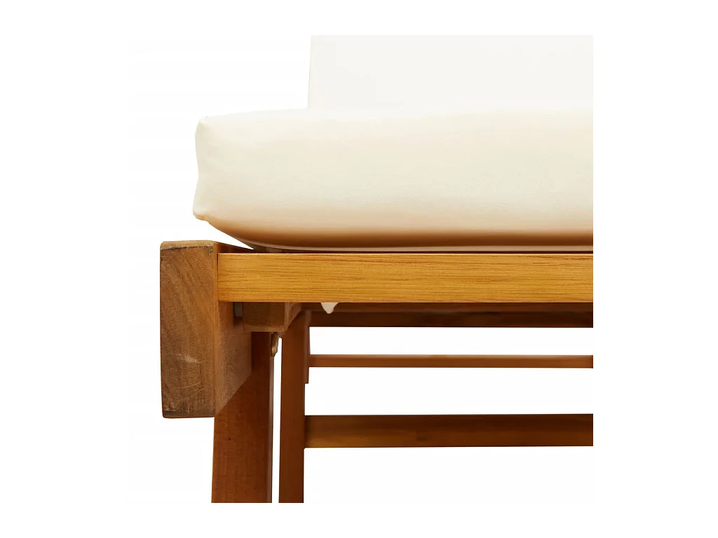 Conjunto de 2 tumbonas con cojines 200x68x83 cm madera de acacia