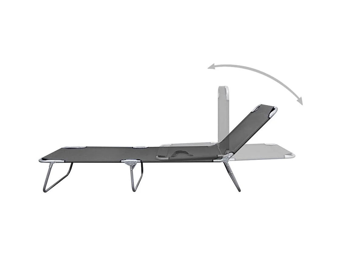 Opvouwbare loungestoel met verstelbare rugleuning Grijs