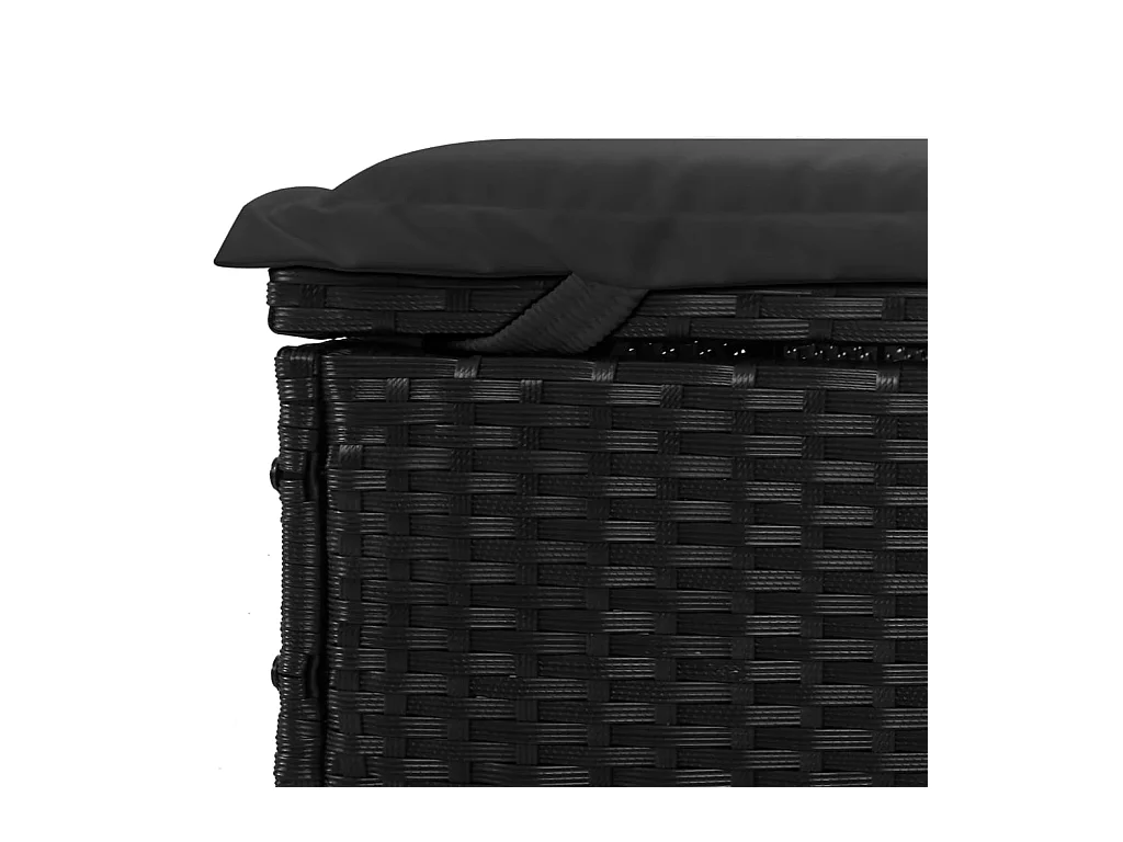 Ligstoel met zwart opvouwbaar dak 213x63x97 cm geweven hars