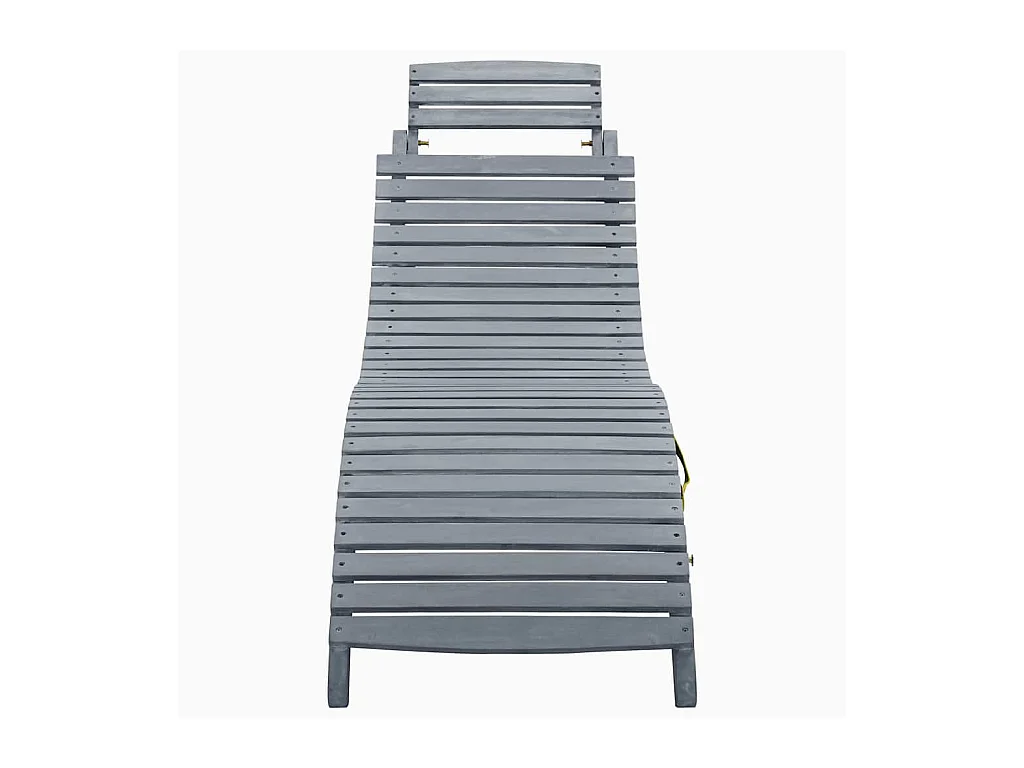 Chaise longue met kussen Grijs Massief acaciahout