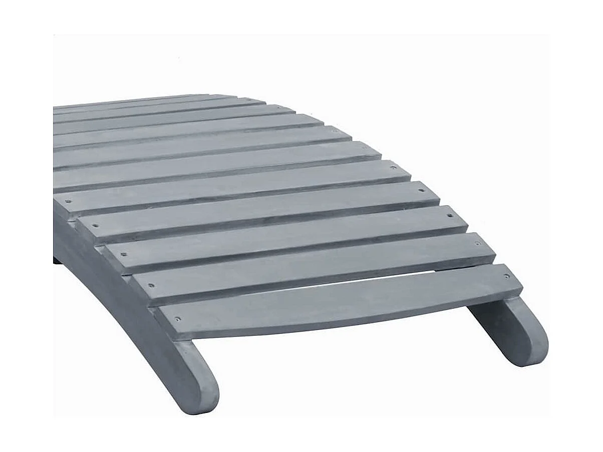 Chaise longue met kussen Grijs Massief acaciahout