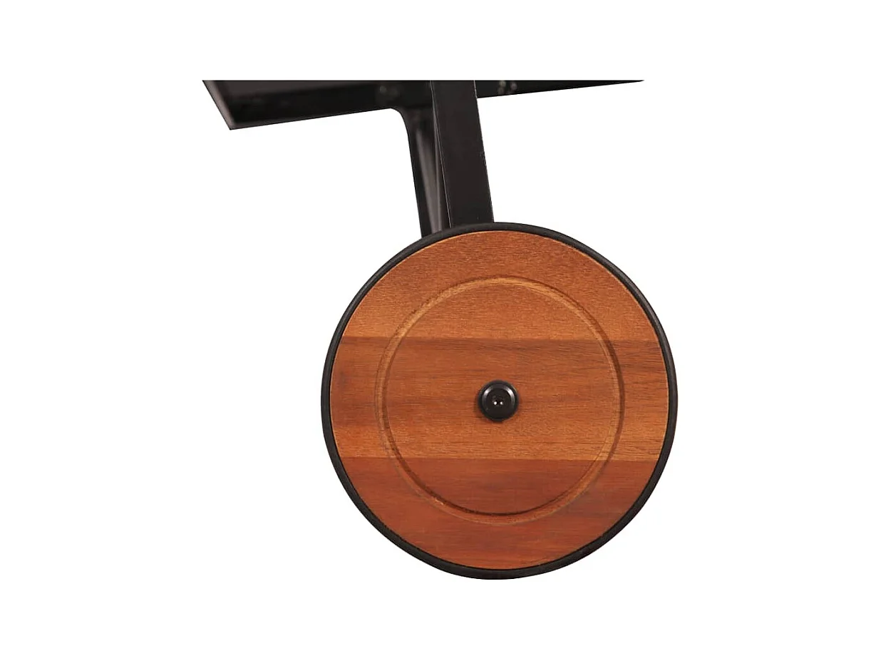 Chaise longue met stalen poten Massief acaciahout