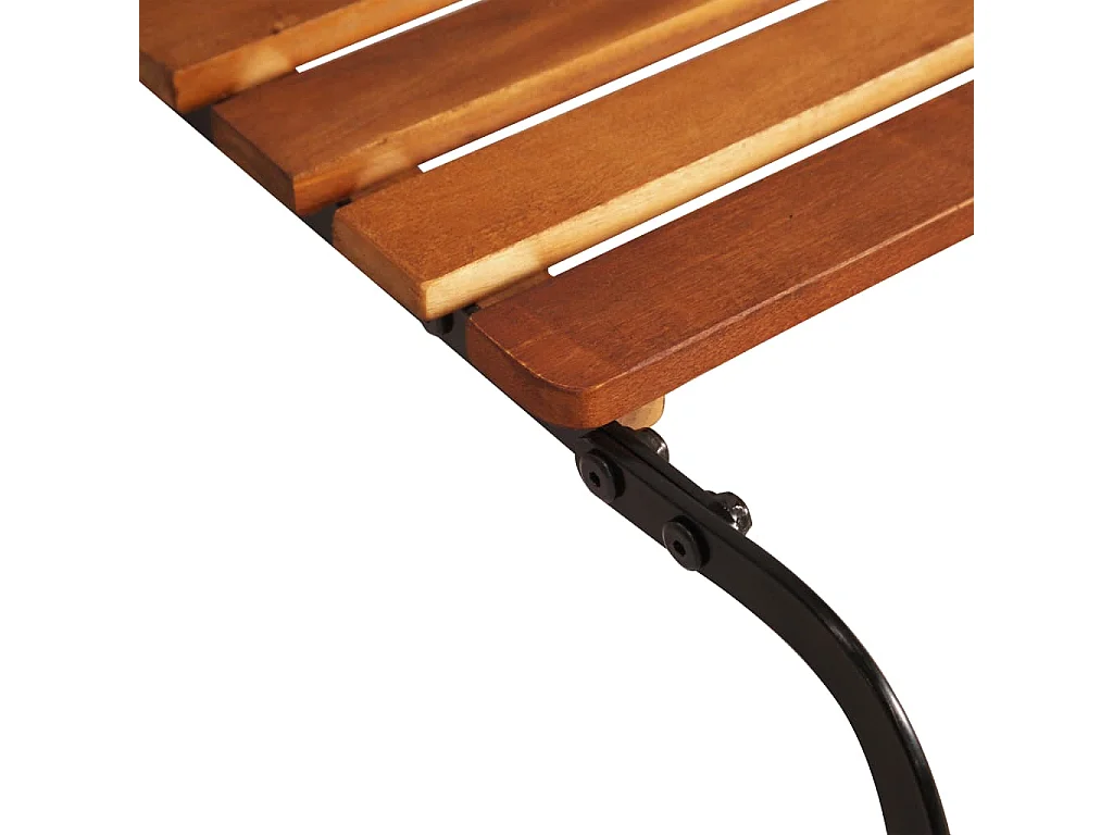 Chaise longue con gambe in acciaio Legno massello di acacia