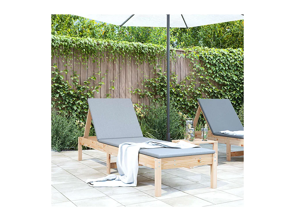 Chaise longue 199,5x60x74 cm massief grenenhout