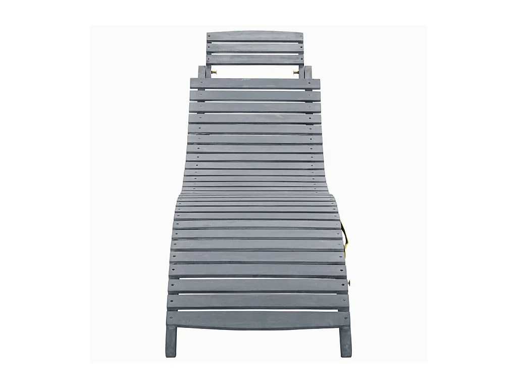 Chaise longue Délavage gris Bois d'acacia solide