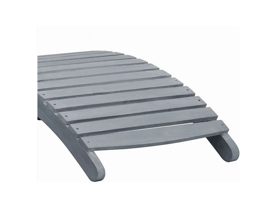 Chaise longue Délavage gris Bois d'acacia solide