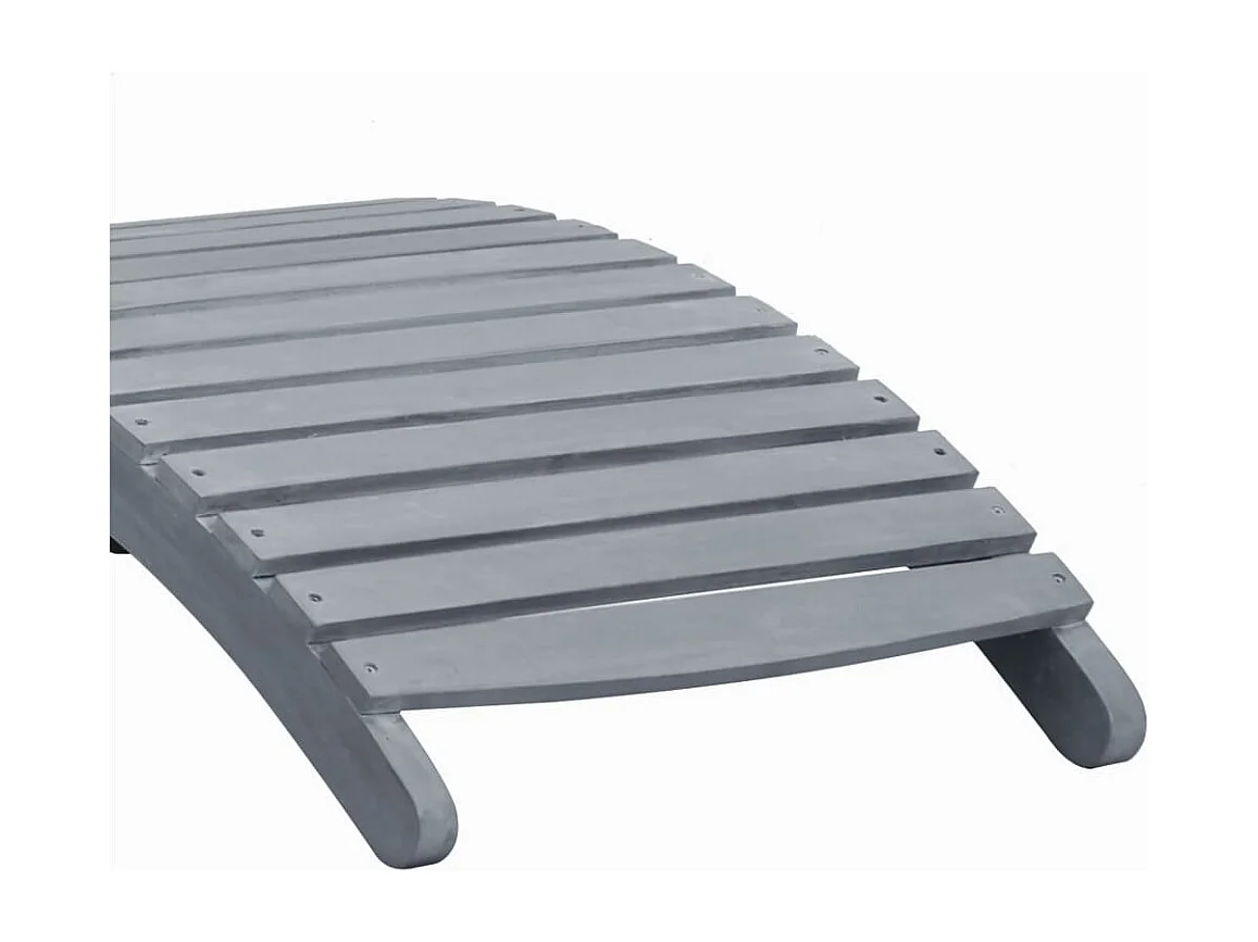 Chaise longue Délavage gris Bois d'acacia solide