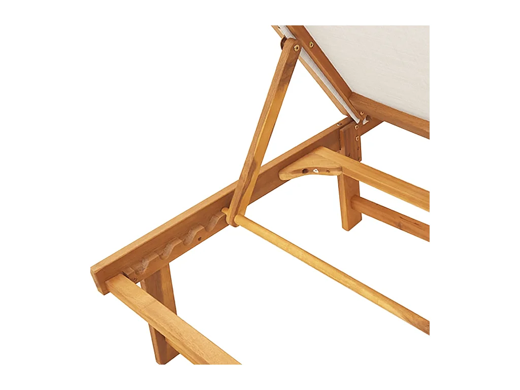 2er-Set Liegestühle mit grauem Akazienholz und Textilene-Tisch