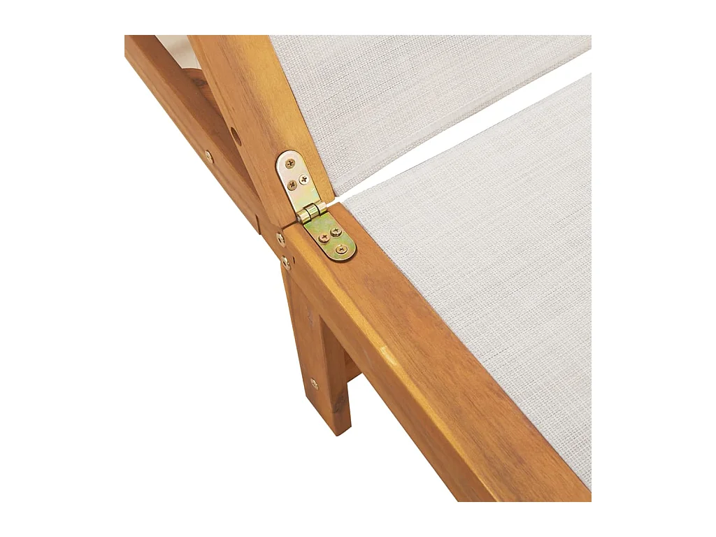 2er-Set Liegestühle mit grauem Akazienholz und Textilene-Tisch