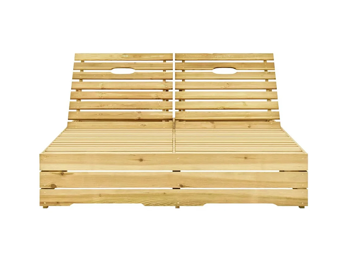 Dubbele chaise longue met kussens Geïmpregneerd grenenhout