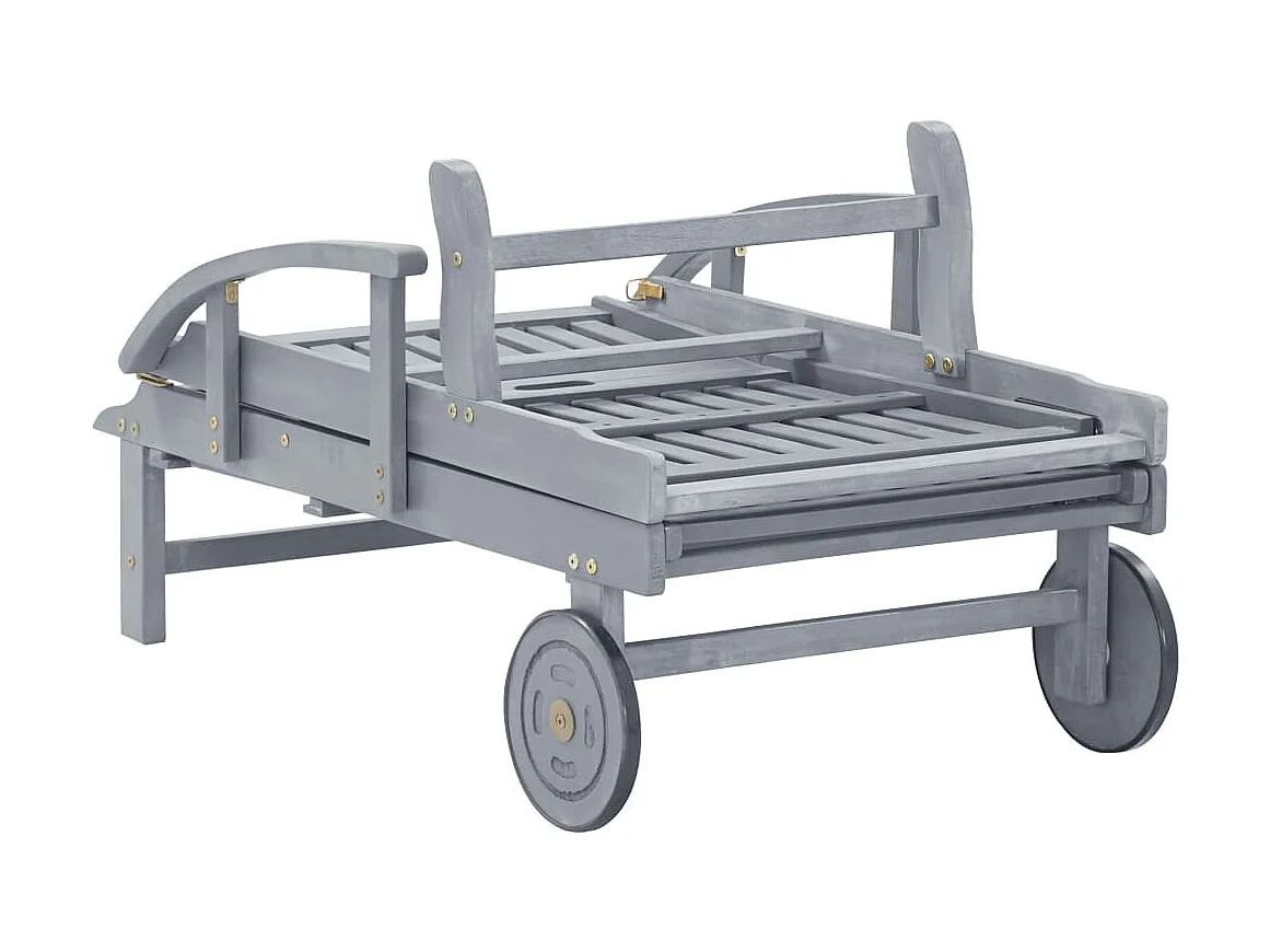 Chaise longue de jardin avec coussin Bois d'acacia solide