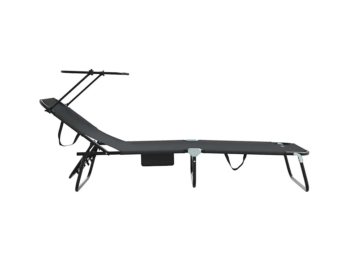 Poltrona pieghevole nera in tessuto Oxford 600D