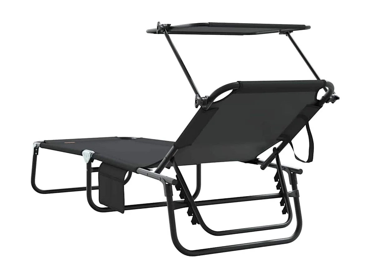 Poltrona pieghevole nera in tessuto Oxford 600D