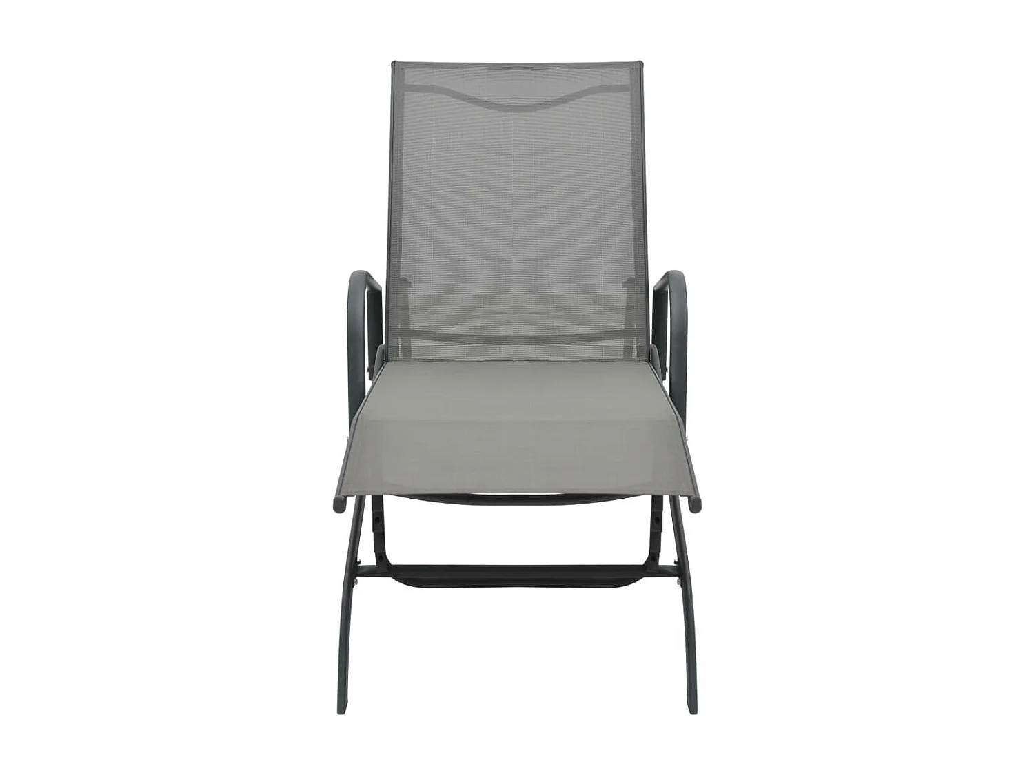 Chaises longues lot de 2 avec table Textilène et acier