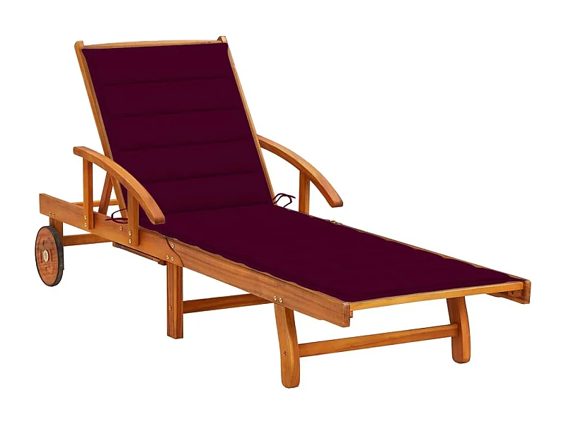 Sillón de jardín con cojín Madera maciza de acacia