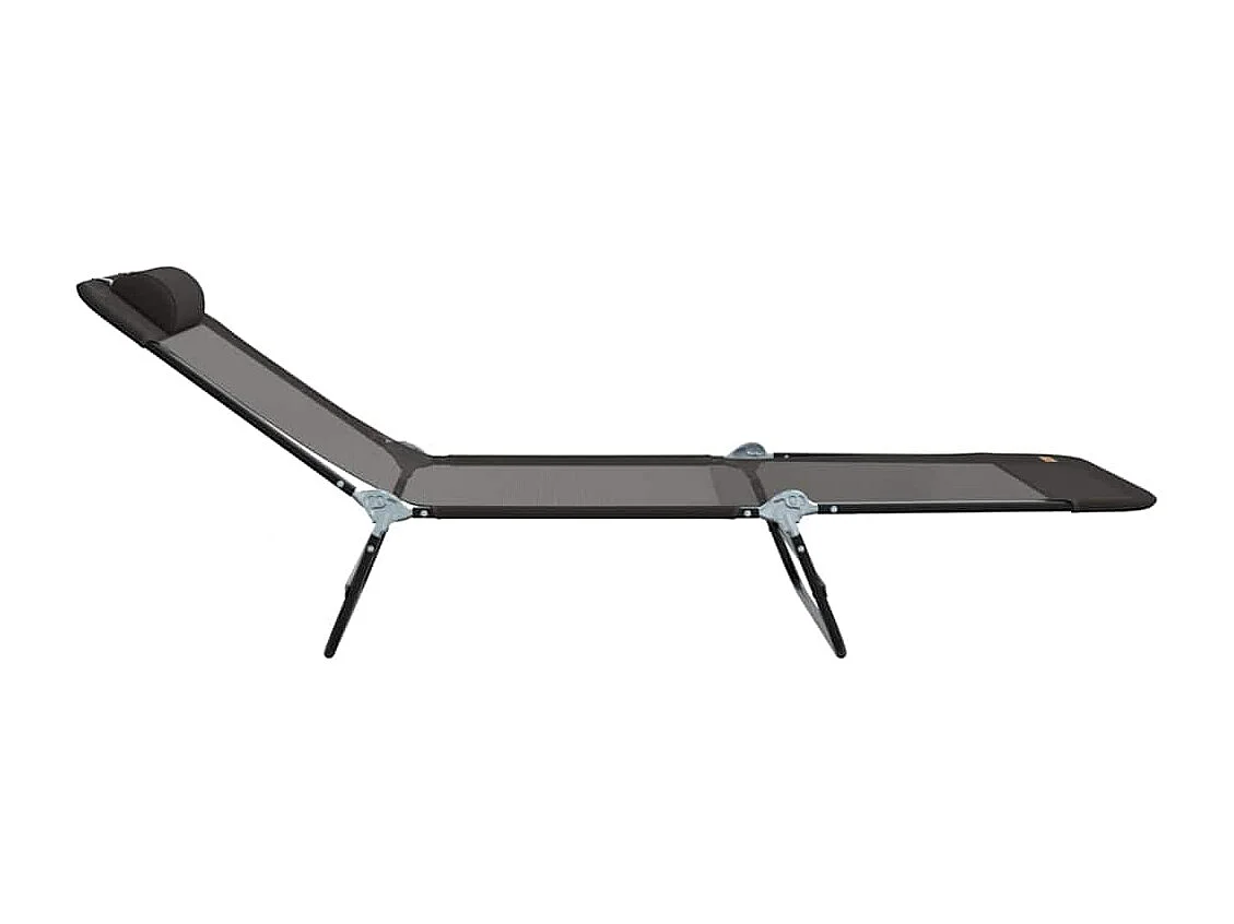 Chaise longue pliante 2 pcs Noir 182 x 55 x 85,5 cm Textilène