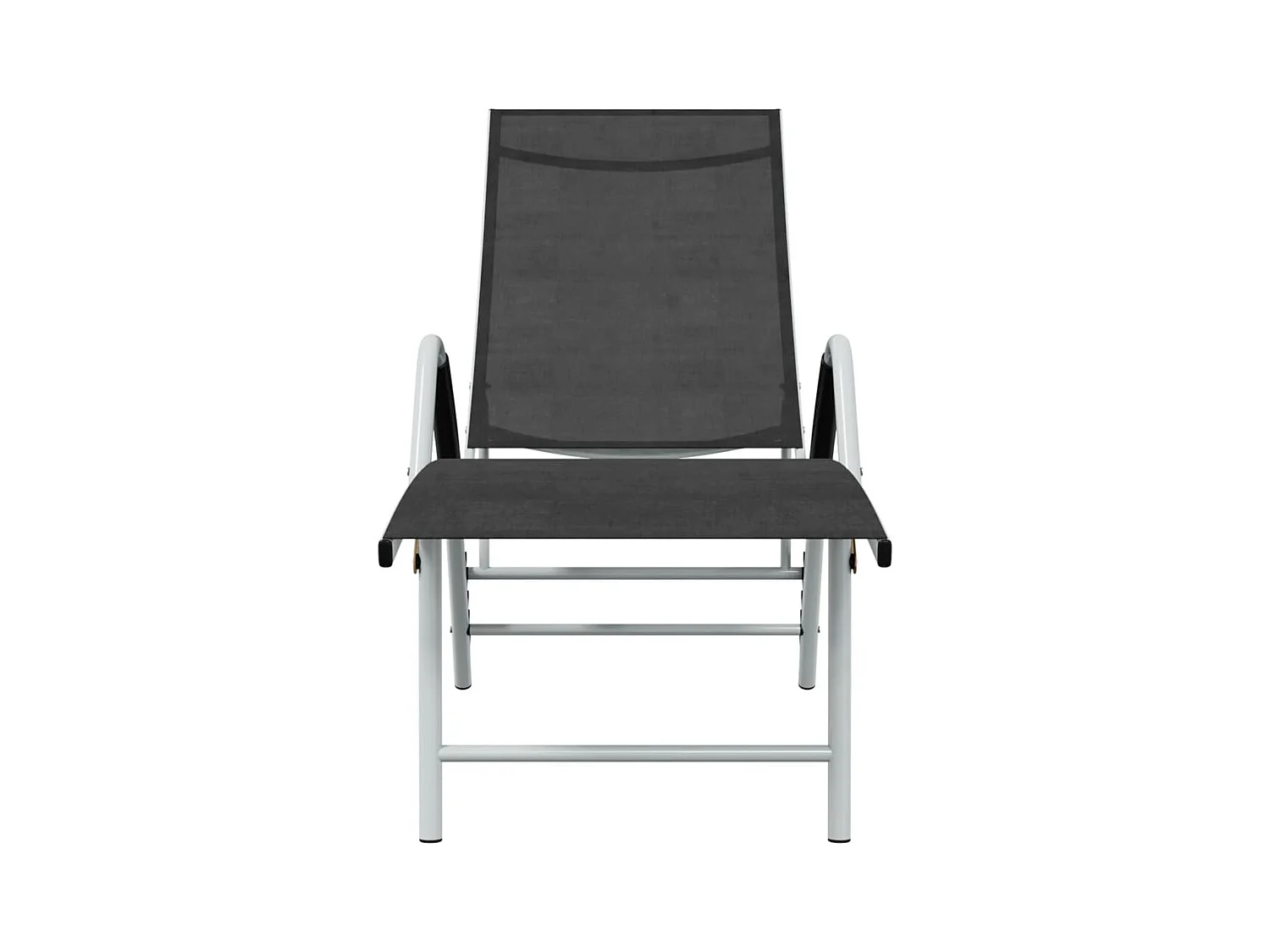 Chaise longue van textileen en zwart aluminium
