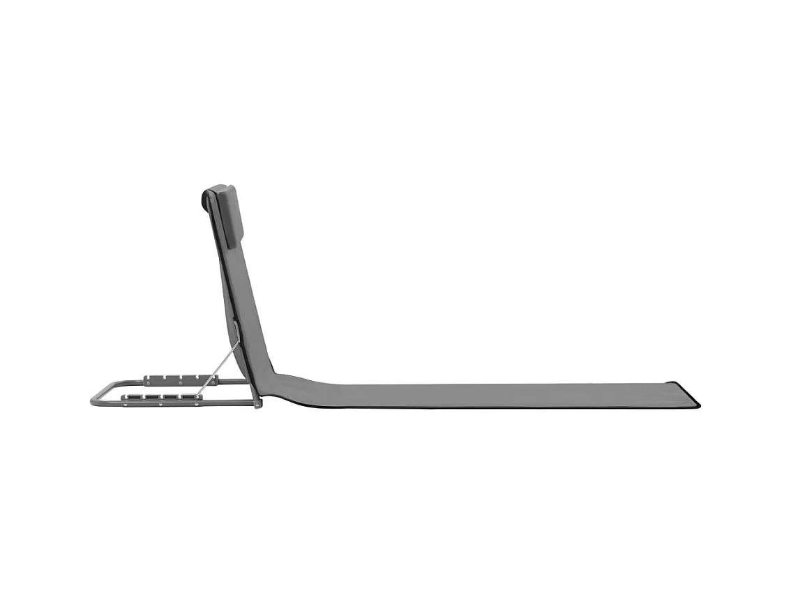 Tapis de plage pliables 2 pcs Acier et tissu Gris