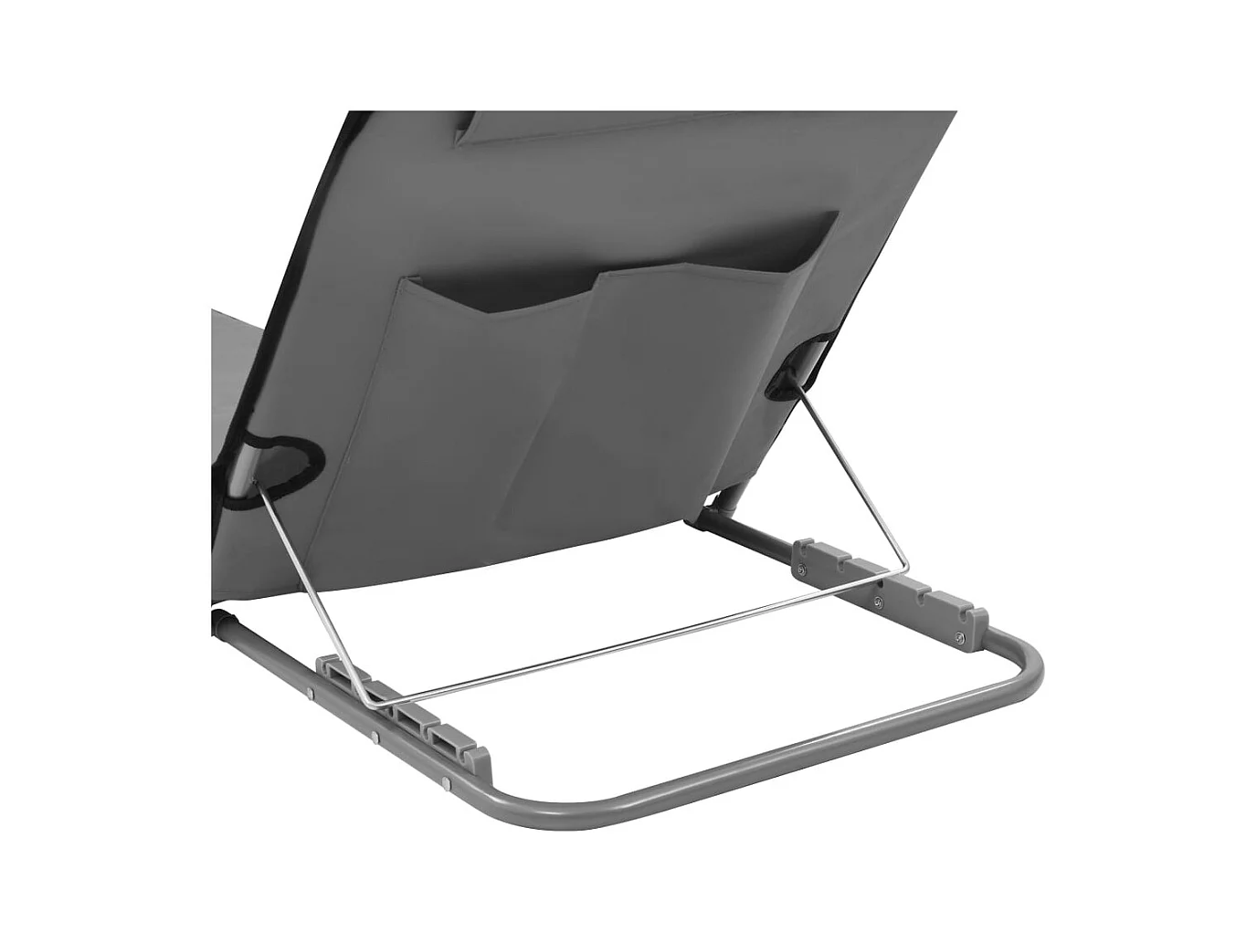 Tapis de plage pliables 2 pcs Acier et tissu Gris