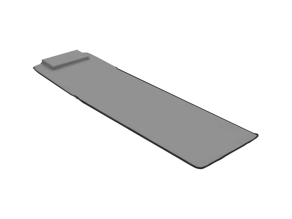 Tapis de plage pliables 2 pcs Acier et tissu Gris