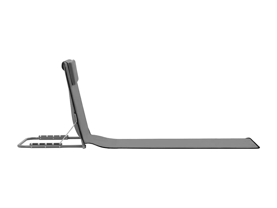 Tapis de plage pliables 2 pcs Acier et tissu Gris