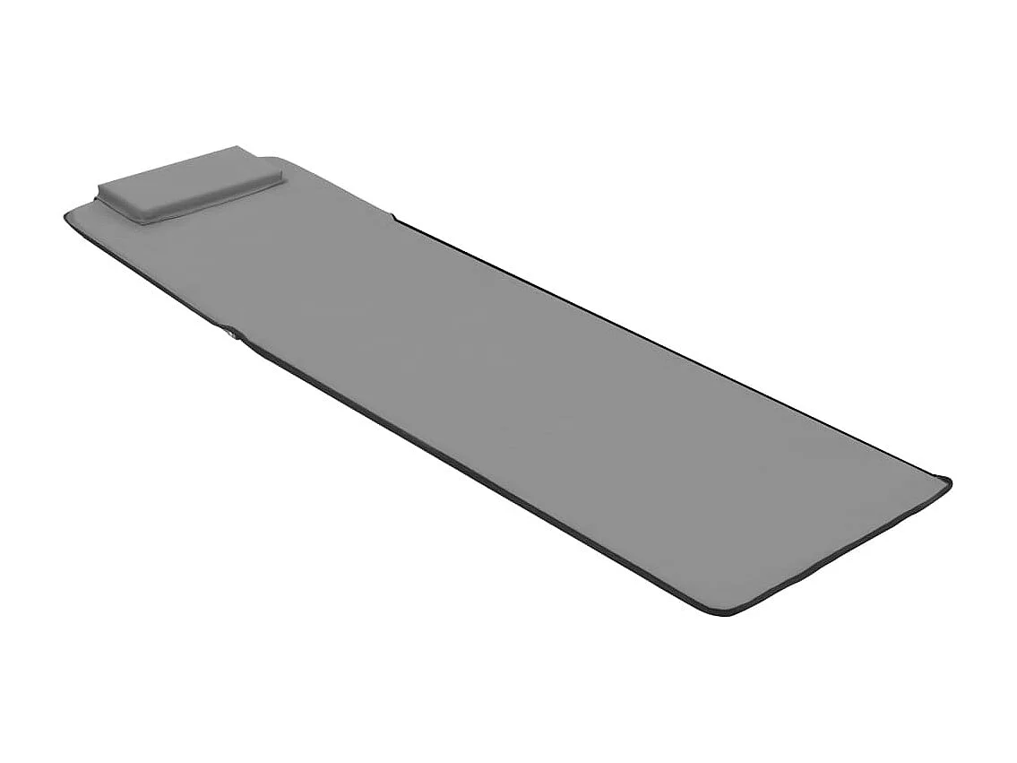 Tapis de plage pliables 2 pcs Acier et tissu Gris