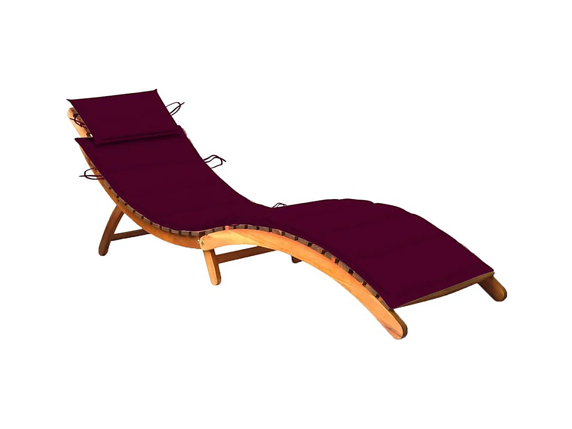 Sillón de jardín con cojín Madera maciza de acacia