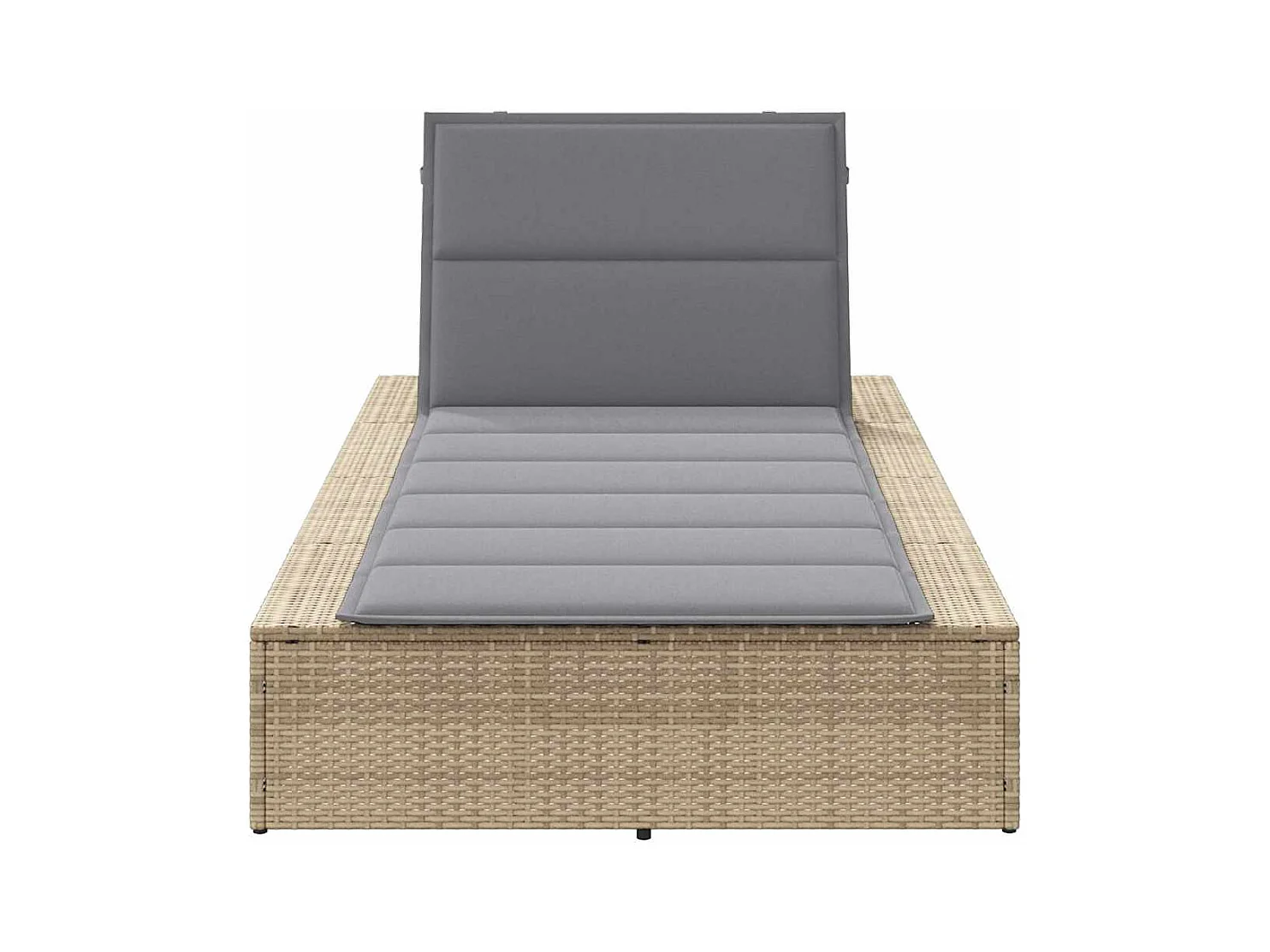 Sdraio con cuscino galleggiante in resina intrecciata beige