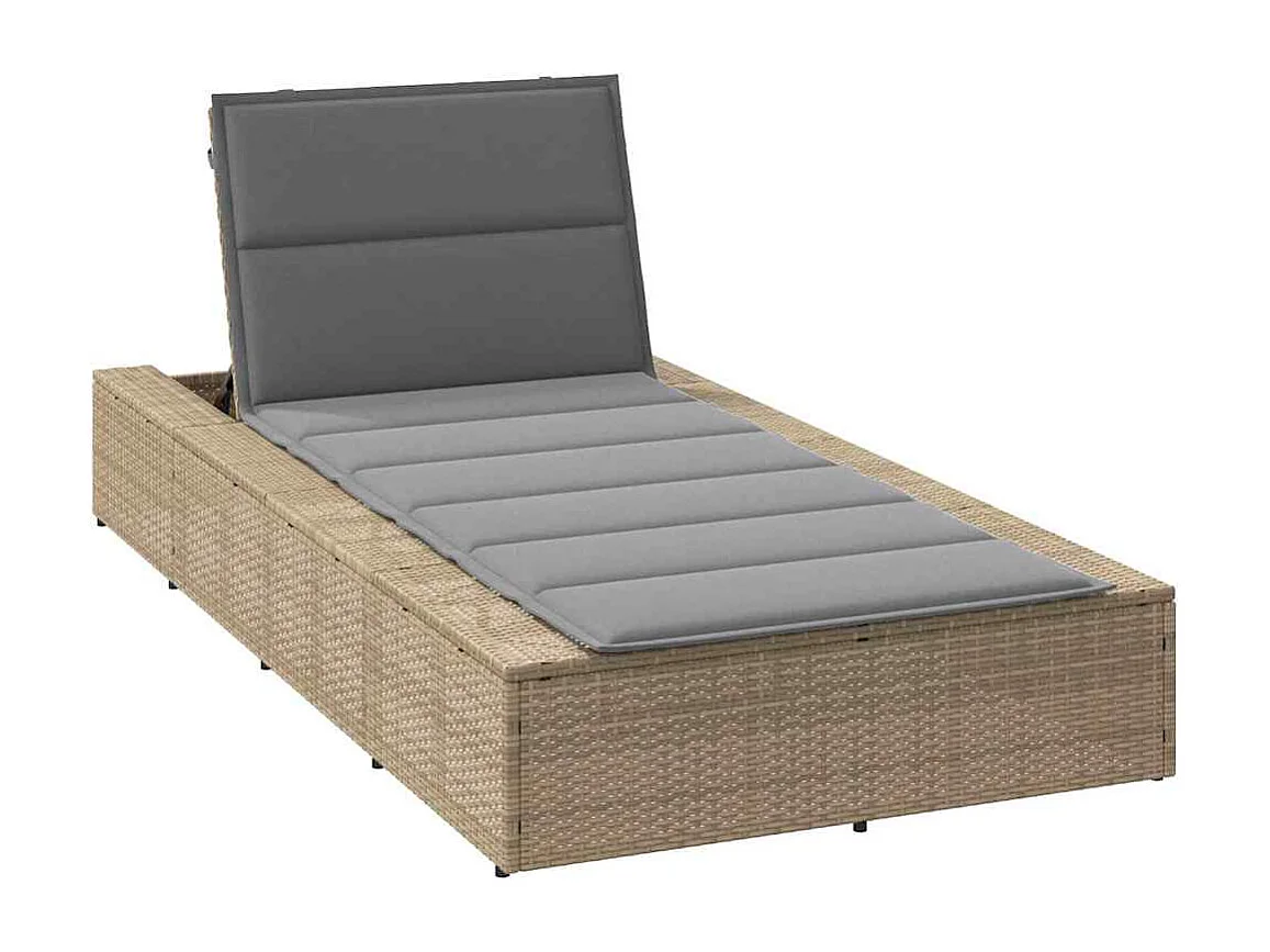 Transat avec coussin flottant beige résine tressée