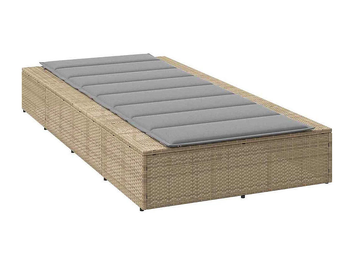 Transat avec coussin flottant beige résine tressée