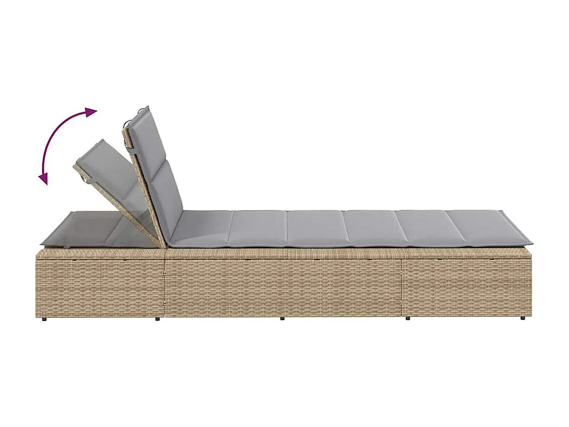 Transat avec coussin flottant beige résine tressée