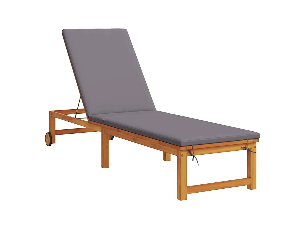 Transat 2 pcs Marron 53 x 202 x 89cm Bois d'acacia massif