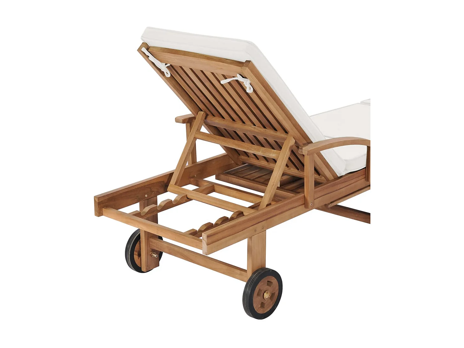 Tumbonas con Cojines 2 piezas Madera Maciza de Teca Crema