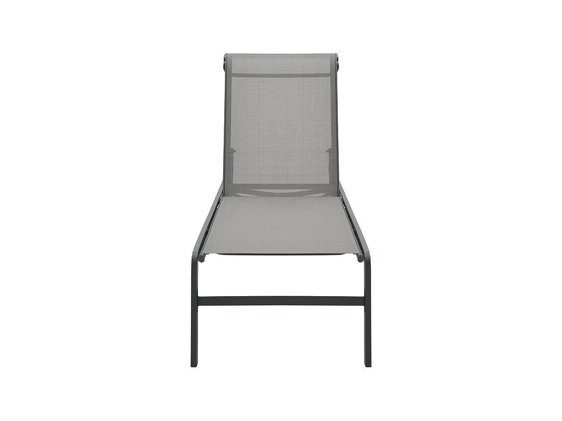 Chaises longues lot de 2 avec table Textilène et acier