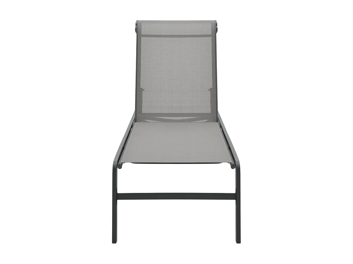 Chaises longues lot de 2 avec table Textilène et acier
